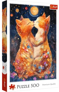 Trefl 37546 Puzzle 500 el. Koty Pocałunek w świetle księżyca