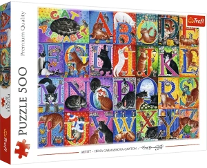 Trefl 37527 Puzzle 500 el. Koci alfabet