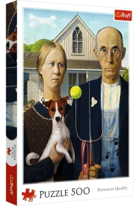 Trefl 37526 Puzzle 500 el. American Gothic: Psia Edycja