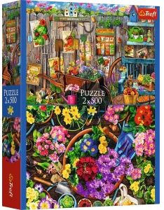 Trefl 37529 Puzzle 2x500 el. Kwiaty Prace w ogrodzie