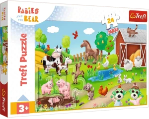 Trefl 14372 Puzzle Maxi 24 el. Bobaski i Miś: Bobaski i zwierzęta