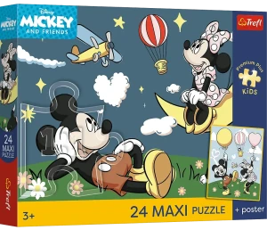 Trefl 14390 Puzzle Maxi 24 el. Myszka Mickey: Przyjaciele myszki+ plakat