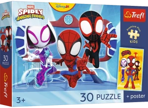 Trefl 18343 Puzzle 30 el. Spidey w akcji + plakat