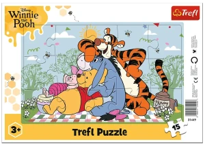 Trefl 31449 Puzzle ramkowe 15 el. Kubuś Puchatek Puchatkowe sprawy