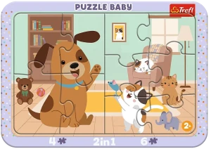 Trefl 80029 Puzzle ramkowe 2w1 10 el. Baby Jak pies z kotem