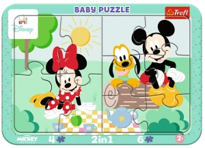 Trefl 80025 Puzzle ramkowe 2w1 10 el. Baby Disney Dziecięca radość