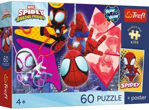 Trefl 17429 Puzzle 60 el. Spidey Niesamowita przygoda + plakat