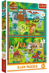 Trefl 34437 Puzzle 2x24 el. Jurassic World Małe dinozaury