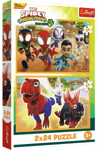 Trefl 34432 Puzzle 2x24 el. Spidey i dinozaury