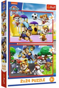 Trefl 34434 Puzzle 2x24 el. Psi Patrol Psi dzień zabaw