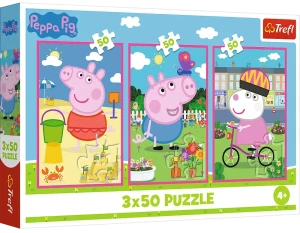 Trefl 34877 Puzzle 3x50 el. Świnka Peppa Siła przyjaźni