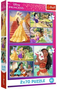 Trefl 34440 Puzzle 2x70 el. Księżniczki Disney Bajkowe dni