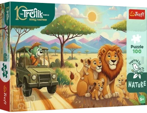 Trefl 16593 Puzzle 100 el. Rodzina Treflików Inspired By Nature Lwy