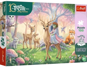 Trefl 16577 Puzzle 100 el. Rodzina Treflików Inspired By Fantasy: Zwierzęta z magicznego lasu