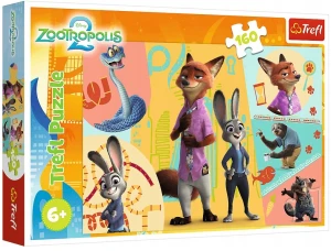 Trefl 15429 Puzzle 160 el. Zwierzogród Razem w Zootopii 