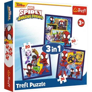 Trefl 34892 Puzzle 3w1 Przygody Spideya i przyjaciół