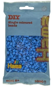 Koraliki Hama MIDI 1000 Koralików 207-119 Kolor Jasnoniebieski