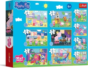 Trefl – Puzzle 10w1: Zabawny świat Peppy 96013
