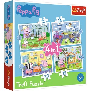 Trefl – Puzzle 4w1 – Świnka Peppa – 34359