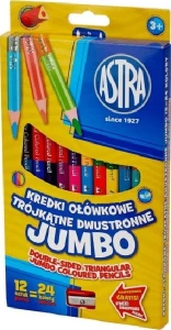 Astra - Kredki ołówkowe dwustronne Jumbo 24 kolory - 7165