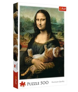 Trefl – Puzzle 500 elementów – Mona Lisa z kotem – 37294