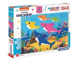 Clementoni – Puzzle Supercolor Maxi 104 elementy – Baby Shark – 23751