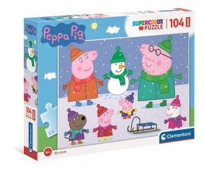 Clementoni – Puzzle Supercolor Maxi 104 elementy – Świnka Peppa – 23752