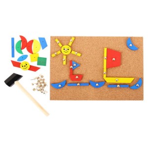 BigJigs BJ158 Tablica korkowa z kolorowymi kształtami