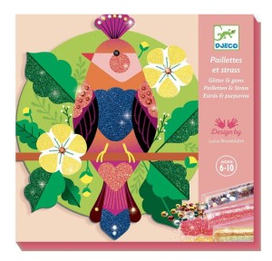 DJECO 09522 Zestaw kreatywny z cekinami i brokatem – Raj