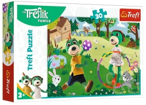 Trefl- Puzzle 30 elementów - Rodzina Treflików - Aktywny dzień - 18287