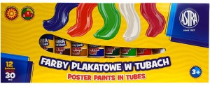 Astra - Farby plakatowe w tubkach - 12 kolorów 30 ml - 0263