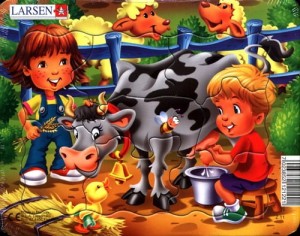 Larsen - Puzzle Krówka z dziećmi 8 elementów - 121221