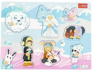 Trefl - Drewniane Puzzle z uchwytami - Lodowy zamek 61633