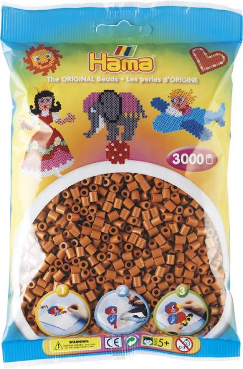 Koraliki Hama MIDI 3000 Koralików 201-21 Kolor Jasny Brązowy