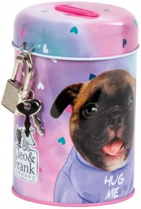 Kidea - Skarbonka z kłódką różowa - Piesek 2468