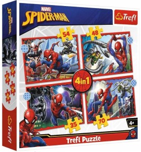 Trefl - Puzzle 4w1 - Bohaterski Spiderman 34384