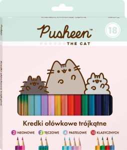 PUSHEEN - Kredki ołówkowe trójkątne 18 kolorów - 2042