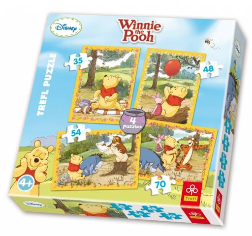 Trefl 34062 Puzzle Kubuś Puchatek 4w1 4 obrazki