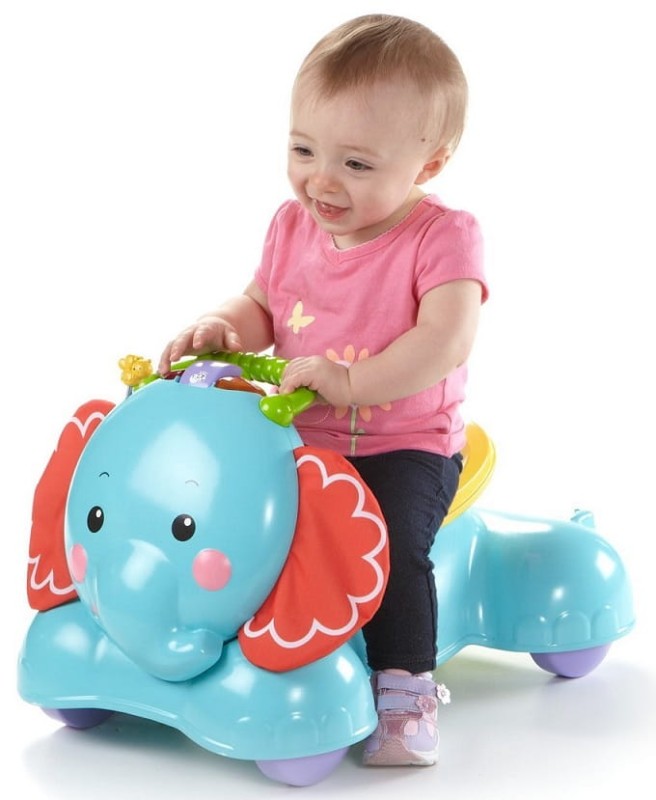 Fisher Price CBN62 Słonik 3 w 1 Chodzik, Jeździk, Skoczek + Słonik BLF65 Przytulaczek