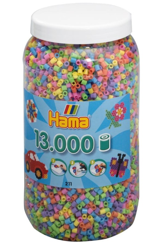 Koraliki Hama MIDI 13.000 Koralików Mix Kolorów pastelowych 21150