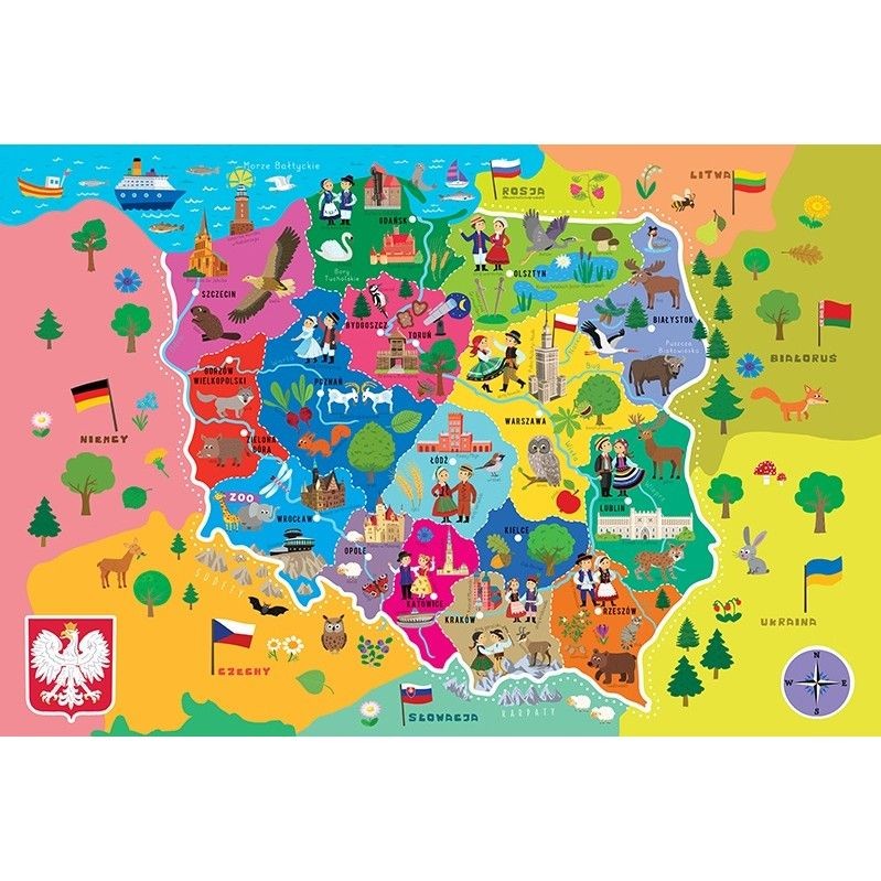 TREFL 15501 PUZZLE edukacyjne  Mapa Polski 44 el.