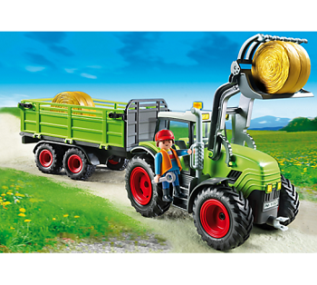 Playmobil Klocki 5121 Wielki Zielony Traktor z Przyczepą