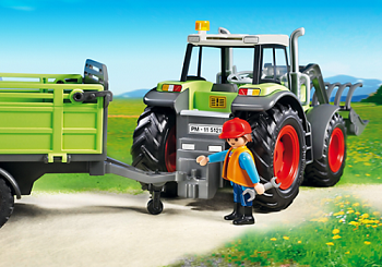 Playmobil Klocki 5121 Wielki Zielony Traktor z Przyczepą