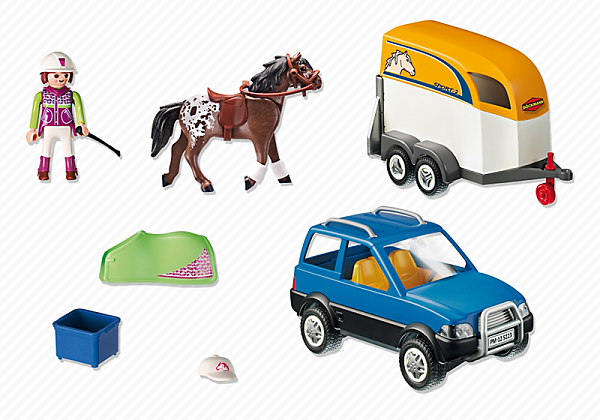 Playmobil Klocki Country 5223 Samochód z Przyczepą dla Konia