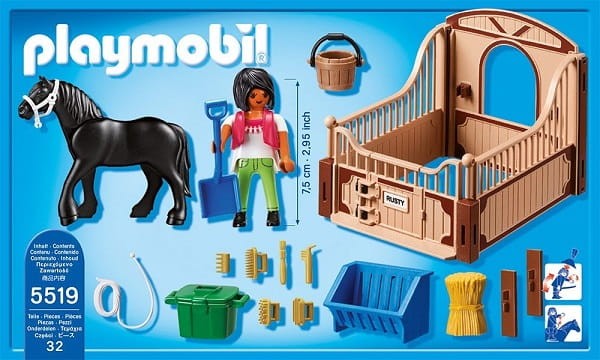 Playmobil Klocki Country 5519 Koń Fryzyjski z Boksem
