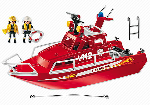 Playmobil 3128 Klocki City Action Łódź strażacka z armatką wodną