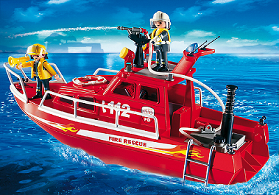 Playmobil 3128 Klocki City Action Łódź strażacka z armatką wodną