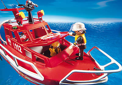 Playmobil 3128 Klocki City Action Łódź strażacka z armatką wodną