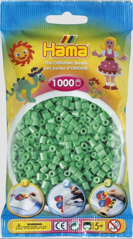 Koraliki Hama MIDI 1000 Koralików 207-11 Kolor Jasny Zielony