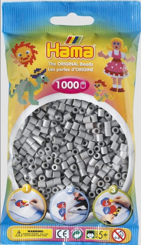 Koraliki Hama MIDI 1000 Koralików 207-17 Kolor Popielaty